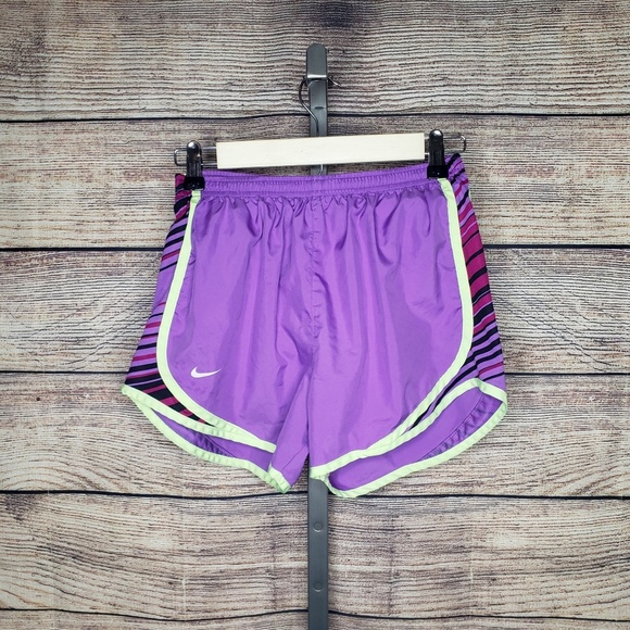 Nike Pants - Nike Tempo Dri-Fit Purple & Green Lined Shorts